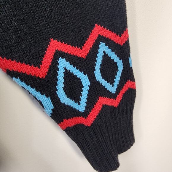 Lane Bryant Sweater Womens 22/24 Black Blue Red Fair Isle Jacquard Knit Crewneck - Picture 7 of 11